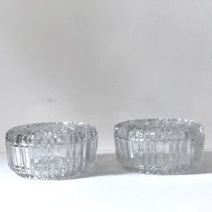 Vintage Glass 2 Covered Dishes Pressed Glass candy or dresser